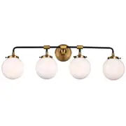 Goth 4L Modern Wall Lights Brass Opal Glass | Marden Designer