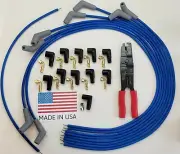 FORD 302 CHEVY 454 UNIVERSAL BLUE Spark Plug Wires 45/135 degree POINTS Crimper