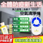 黃椰樹）風力發電負離子空氣清淨機+茶樹抗菌清潔凝露 PM2.5/淨化空氣/消除臭味(汽車/室內) 搭配冷氣/除濕機使用