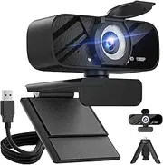 Gohero Full HD 1080P Wide Angle Video Webcam with Built-in Microphone and Rotatable Tripod for Laptop or Computer PC Ideal for Live Streaming Calls