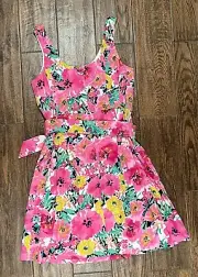Anne Klein Floral Pink Dress Ivory Amaranth 10898221-EX3 Multi RN54050