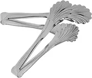 Alipis 2pcs Stainless Steel Scallop Tongs for Elegant Serving Color Plated Kitchen Utensils for Appetizers Buffets and Home Cooking Versatile Food Tweezers for Bread and Pastries