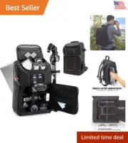DSLR Camera Backpack Case - 15.6 inch Laptop Compartment, Padded Custom Divid...