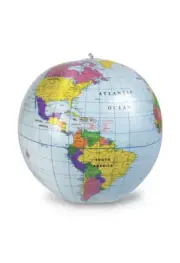 INFLATABLE 12 INCH BLUE WORLD GLOBE Hand 2 Mind - inflate earth ball map new