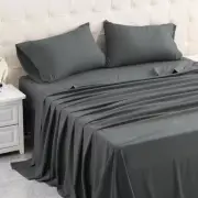 Bed Sheets Set, Soft Breathable Bedding Sheet Set, Sheets Set Full Dark Grey