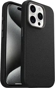 OtterBox Symmetry Series Cactus Leather MagSafe Case for iPhone 15 Pro, Shockproof, Drop Proof, Protective Thin Case, 3X Tested to Military Standard, Black