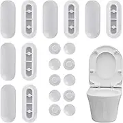 20Pack Toilet WC Seat Buffer Set, Toilet Seat Bumpers Set Universal Toilet Lid Cushions Pads Anti-Noise Replacement Seat Lid Buffers for Home Hotel Bathroom Toilet Seat and Toilet Lid(White)
