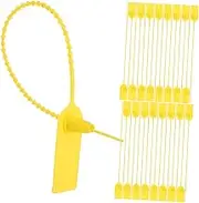 100pcs Waterproof Label Soft Labels Compatible Tamper Tape Protector Signage Locks Tag Zip Ties Number Self Tamper Seal Zip Tie Tamper Proof Seals Color Tamper Label Yellow Plastic