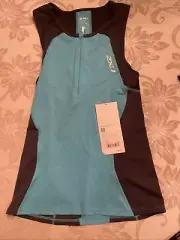 2XU Womens Perform Multisport Singlet Triathlon Tri Top Cycling Swim Blue L