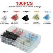 100pcs Solder Sleeve Heat Shrink Wire Butt Splice Connector Waterproof Terminals