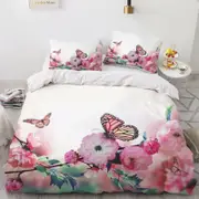 3D Plum Butterfly 343 Bed Pillowcases Quilt Queen Size