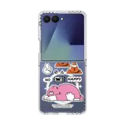 Galaxy Z Flip7 Clear Magnetic Case GOOD LUCK STICKER