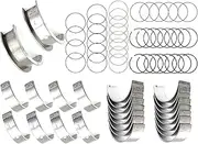 Car Main & Rod Bearings with Piston Rings for GM LS Gen III IV 4.8L 5.3L MS2199 CB-663 E-937K 2M4978