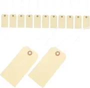 CANIGHT 6x12 Yellow Blank Paper Luggage Tags with Strings 100pcs Multi-Purpose Tags for Jewelry Clothing