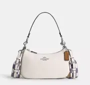 COACH CR103 Teri Shoulder Bag With Checkerboard Print Light Violet/Chalk