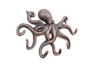 Rustic Copper Cast Iron Octopus Hook 11"