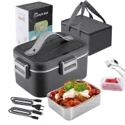 12V 24V 220V 1.8L Car Home Dual-use Insulated Heating Lunch Box Household Car Electric Lunch Box 304 Stainless Steel Foo