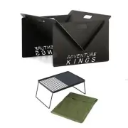 Adventure Kings Portable Steel FirePit +Camp Fire BBQ Plate combo grill hotplate