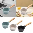 Small Milk Pan with Wooden Handle 4" Small Saucepan for Picnic Kitchen Home