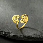 Tree of Life Stainless Steel Ring Adjustable Ring