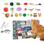 24Pcs Cat Advent Calendar 2024 Christmas Countdown Calendar Xmas Gift for Kitten Toys