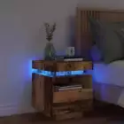 Bedside Cabinet with LED Lights Old Wood 40x39x48.5 cm