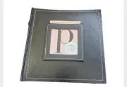 Black Leather Photo Album w/ lower case alphabet pick initial 100 pges 4x6 pics