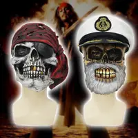 在飛比找蝦皮商城精選優惠-現貨促銷 網紅骷髏直播面具 萬聖節恐怖海盜船長角色扮演面具 