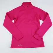 Eddie Bauer Smooth Fleece Jacket Womens XS Baselayer Half Zip Pink Pullover NEW