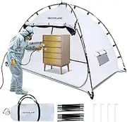 NEVERLAND Protable Paint Booth Tent - 10x6x6.2 ft Large Spray Paint Tent with Frond and Rear Doors, Two Air Vent and Windproof Hooks Paint Booth for DIY Hobby Tool Spray Paint Shelter(White)