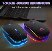 Bluetooth Wireless Mouse Led 7 Colors Rechargeable Brand New Pc Laptop Computer