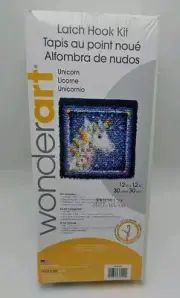 Unicorn Craft Kit | Unicorn Latch Hook Kit - 12in. x 12in. (426135), New Sealed
