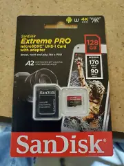 SanDisk 128GB Extreme PRO SDXC UHS-I Card - C10, U3, V30, 4K UHD, SD Card - SDSD