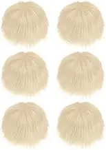uxcell 6-Pack Faux Fur Pom Poms, 1.2 Inch/ 3.9 cm Soft Fluffy Pompoms Balls with Elastic Loop for Hats/Bags/Keychains/Knitting Accessories/DIY Crafts [Beige]
