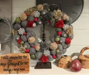 Plush Yard, With Embellishments This Christmas wreath Is One Of A Kind !