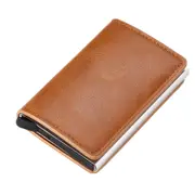 Credit Card Holder Wallet Men Women Metal RFID Vintage Aluminium Bag Crazy Horse PU Leather Bank Cardholder Case New