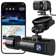 4K Dash Cam Front and Rear Inside, 2 Camera 3 Channels Dash Cam, 5G Wi-Fi, GP...