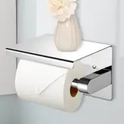 Traderight Toilet Paper Holder Roll Bath Tissue Storage Hook Rack Stainless Steel Silver