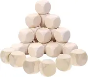 ＫＬＫＣＭＳ 25x Wooden Blank Dice Table Game Rounded Corner for School Apartment Adults