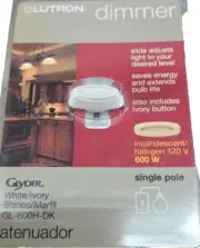 Lutron GL-600H-DK Single Pole Electronic White or Ivory Slide Dimmer Switch
