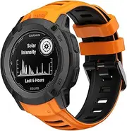 Watch Band Compatible for Garmin Instinct 2X Solar Tactical/Instinct 2X Solar 50mm Smartwatch Silicone Replacement Strap Wristband 26mm