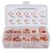 200 Pcs 9 Sizes Copper Metric Sealing Washers Assortment Kit Flat Washers