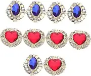 Vaguelly 10Pcs Heart Nail Gems Manicure Decorations Durable Nail Charms for DIY Nail Art Unique Shapes for Women Versatile Manicure Supplies Chic Nail Ornaments