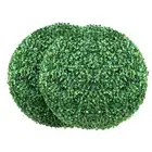 Artificial Boxwood Topiaries 20 Tall 2-Piece Set Ball-Shaped Decorative Plant