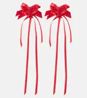 [Simone Rocha] Simone Rocha Rosette Bow satin earrings One Size red