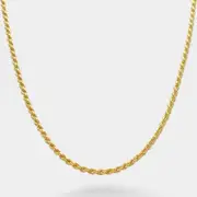 18K Gold Vermeil 2.5mm Rope Chain Necklace Mens Sterling Silver Italian 925 Twist