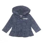 Wrangler Toddler Girl's 2T Full Zip Aztec Print Hooded Jacket - Navy