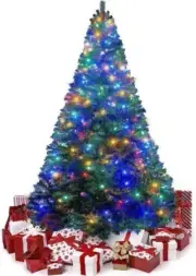 6 Ft Artificial Christmas Tree/White String Lights