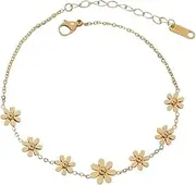 [EIYIELX] Daisy Flower Anklet Beach Barefoot Sandal Foot for Women Girl
