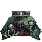 Fairytale the Handsome Frog and Two Cute Fairies Coverlet
